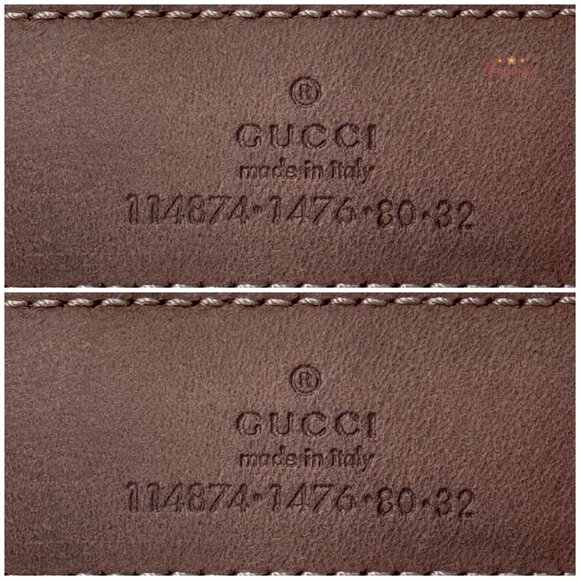 Authentic Gucci Gray Metallic Guccissima Leather Gold GG Buckle Belt 80/32 - Picture 5 of 13